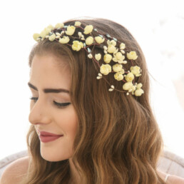 Flower Crown Yellow Roses Vintage Florals vintage flower headpiece for weddings