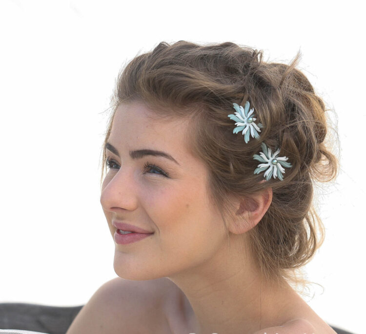 Vintage Flower Bobby Pin Hair Accessory Set, Vintage Flower Bobby Pin Hair Accessory Set in blue and wite Boho Hair Accessories, Bohemian Flower Hair Pins, Bridesmaids Hair Accessory