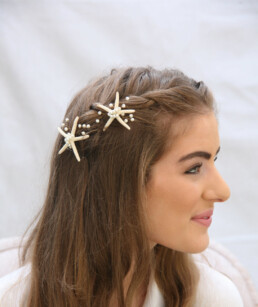 starfish wedding hair pin set, nautical hair accessory for brides or bridesmaids