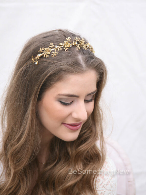 Beach Wedding Starfish and Pearl Wired Hair Vine, Nautical 