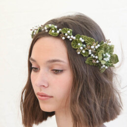 green flower crown rustic wedding headpiece bridal headpiece floral halo bridal headband vintage headpiece