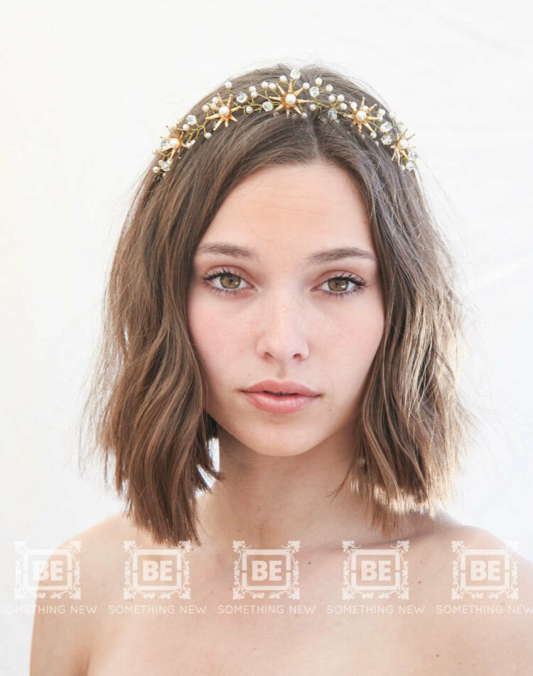 gold metal tiara wedding headpiece gold flower crown