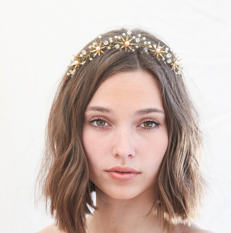 gold metal tiara wedding headpiece gold flower crown