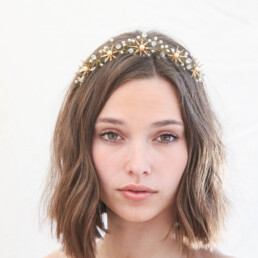 gold metal tiara wedding headpiece gold flower crown