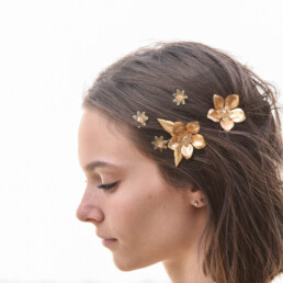 bobby pin set gold metal flowers hair pin set wedding hair pins