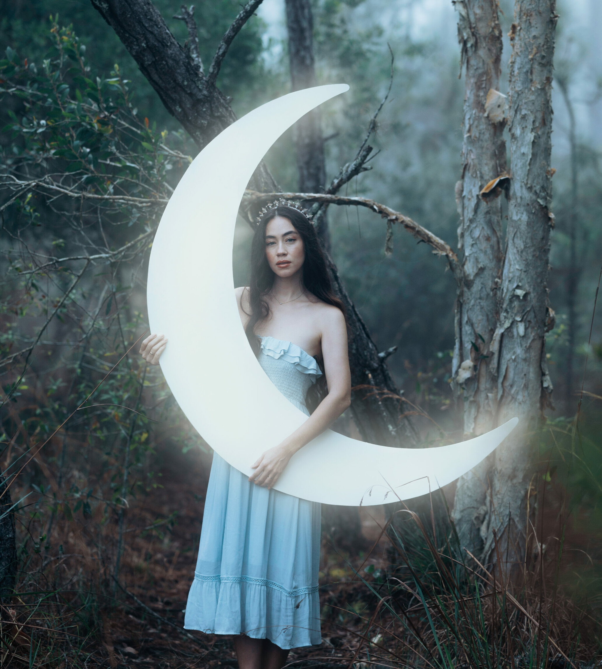 wedding headband of stars and pearls celestial tiara