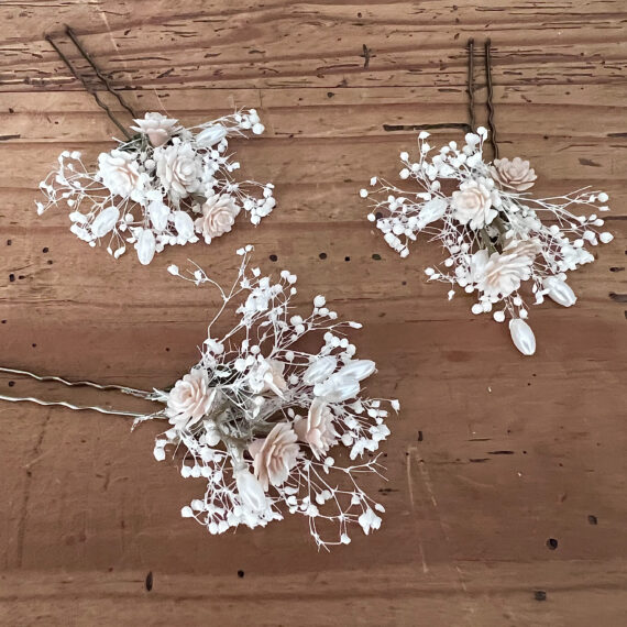 Dried Babies Breath Hair Pin, wedding hair accessories