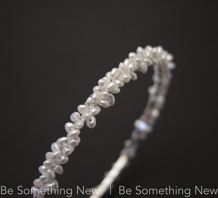 Vintage Style Pearl Headband , freshwater pearl headband, bridal headpiece, clusters of pearls